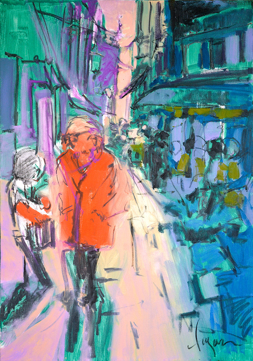 Promenade dans la rue animée