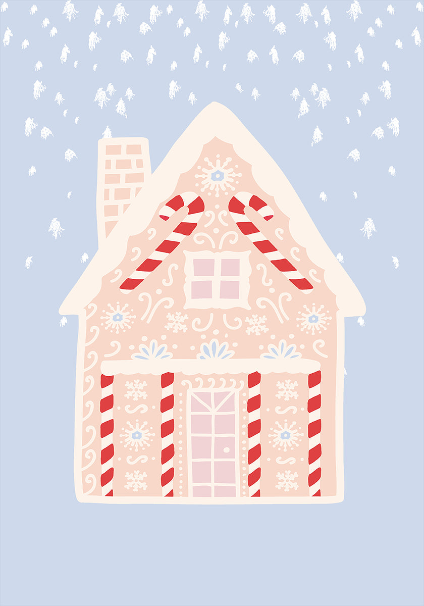 Maison en pain d'épice bleue Poster