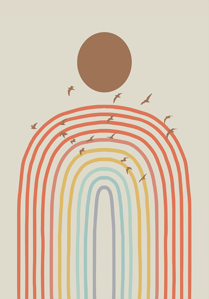 Arc-en-ciel stylisé avec pastel superposé (NOUVEAU)