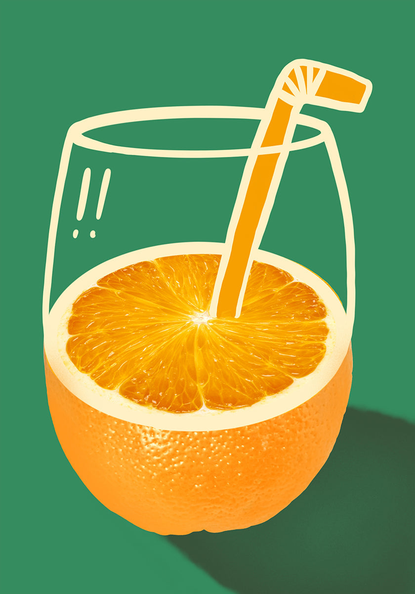 Orange vif intelligemment illustré Poster