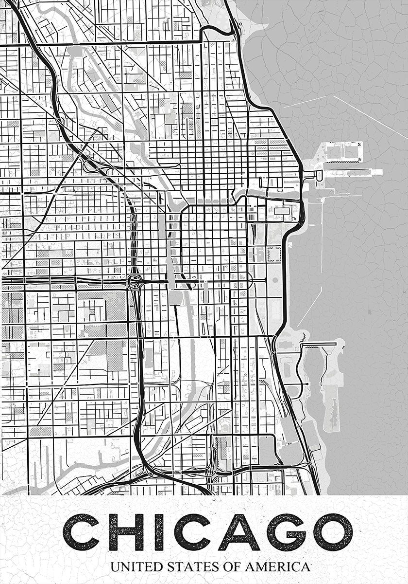 Chicago blanc Poster