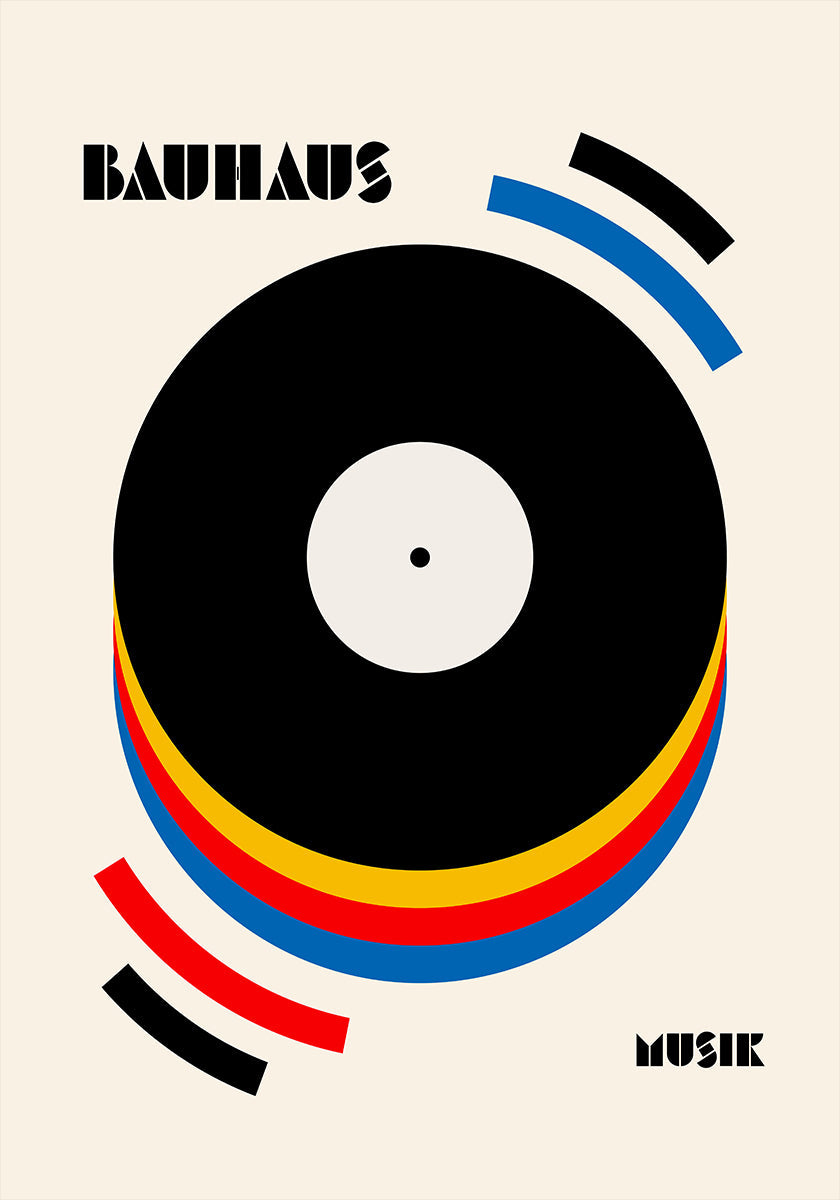Illustration rétro de musique Bauhaus Poster