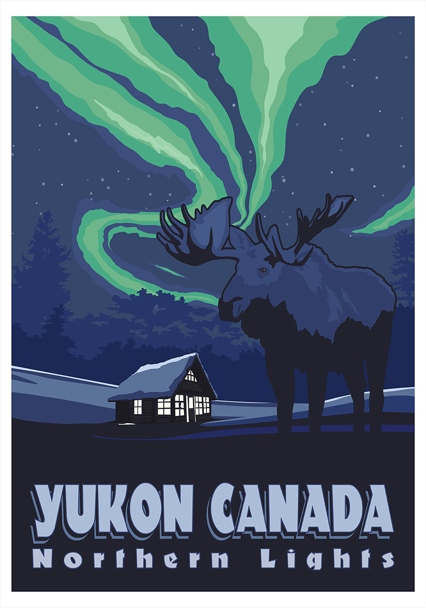 Affiche imprimée de voyage du Yukon Canada