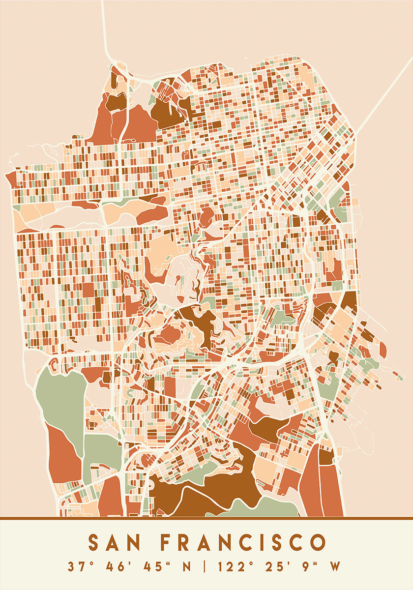 Cartes noires tons de terre 75 Poster