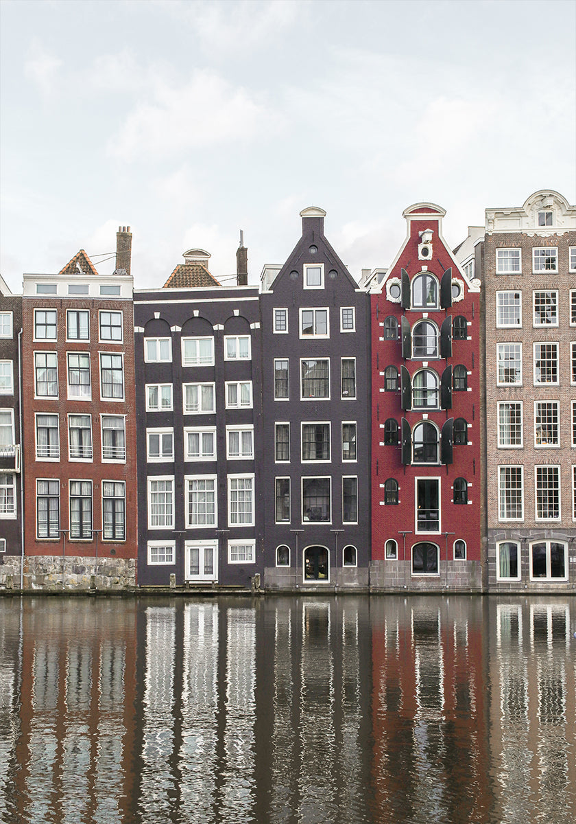 Maisons de canal d'Amsterdam Poster
