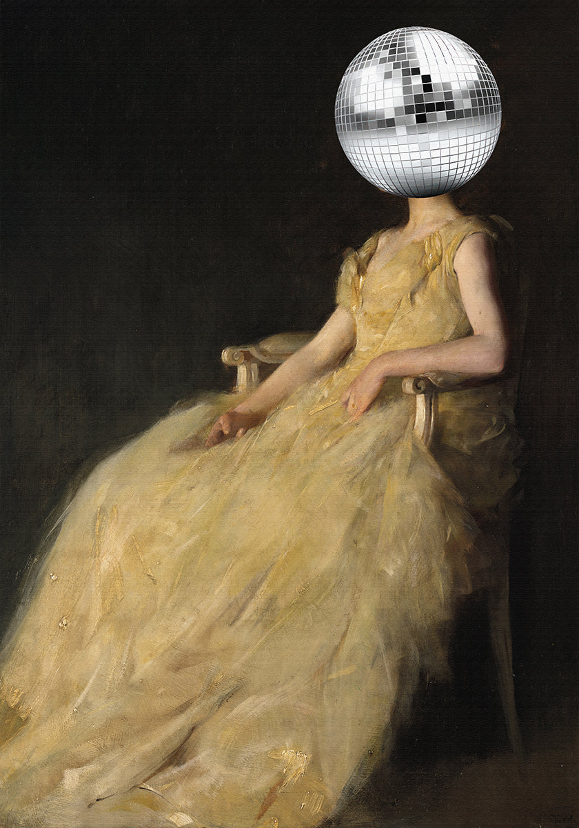 Collage vintage tête disco