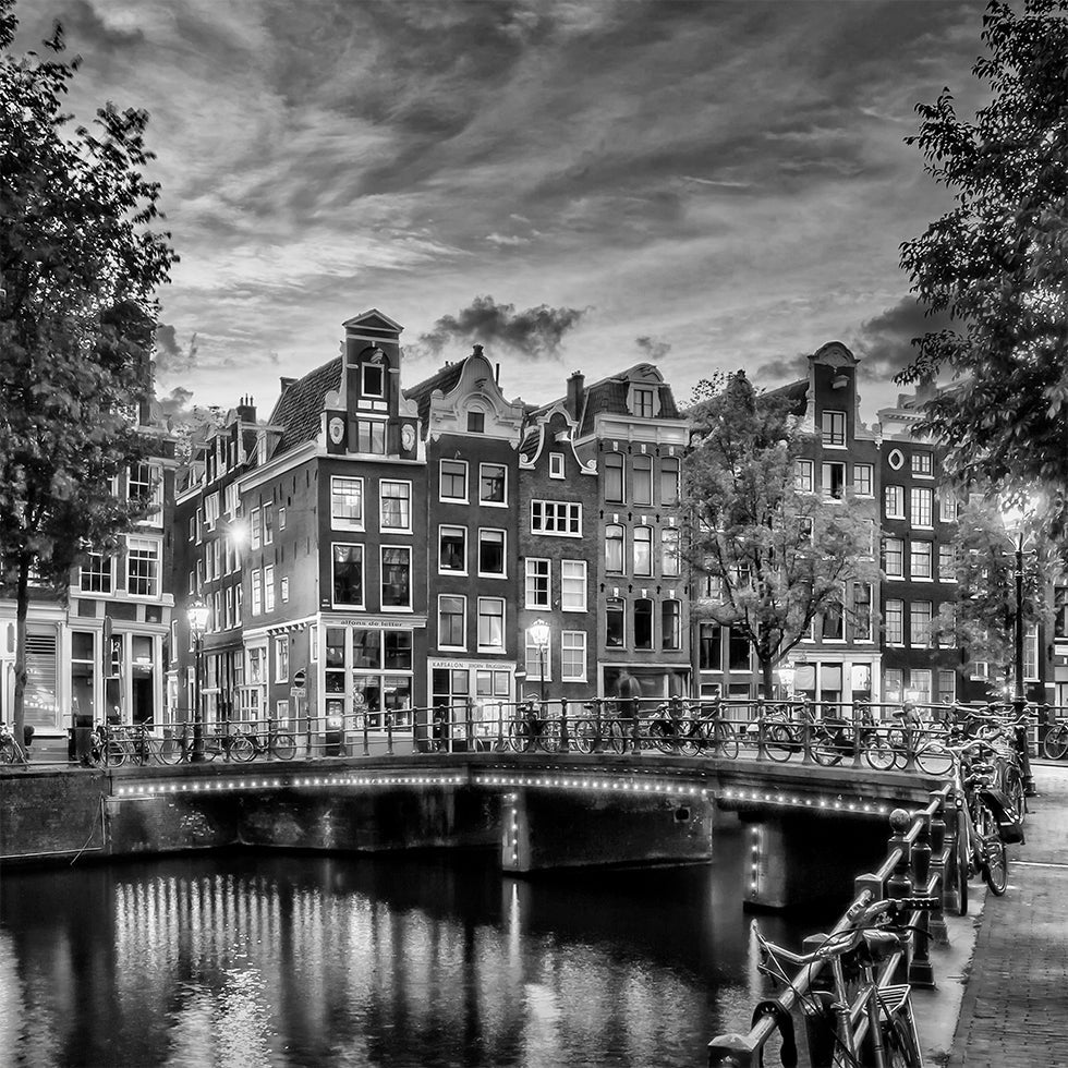 AMSTERDAM Impression idyllique de Single - Monochrome Poster