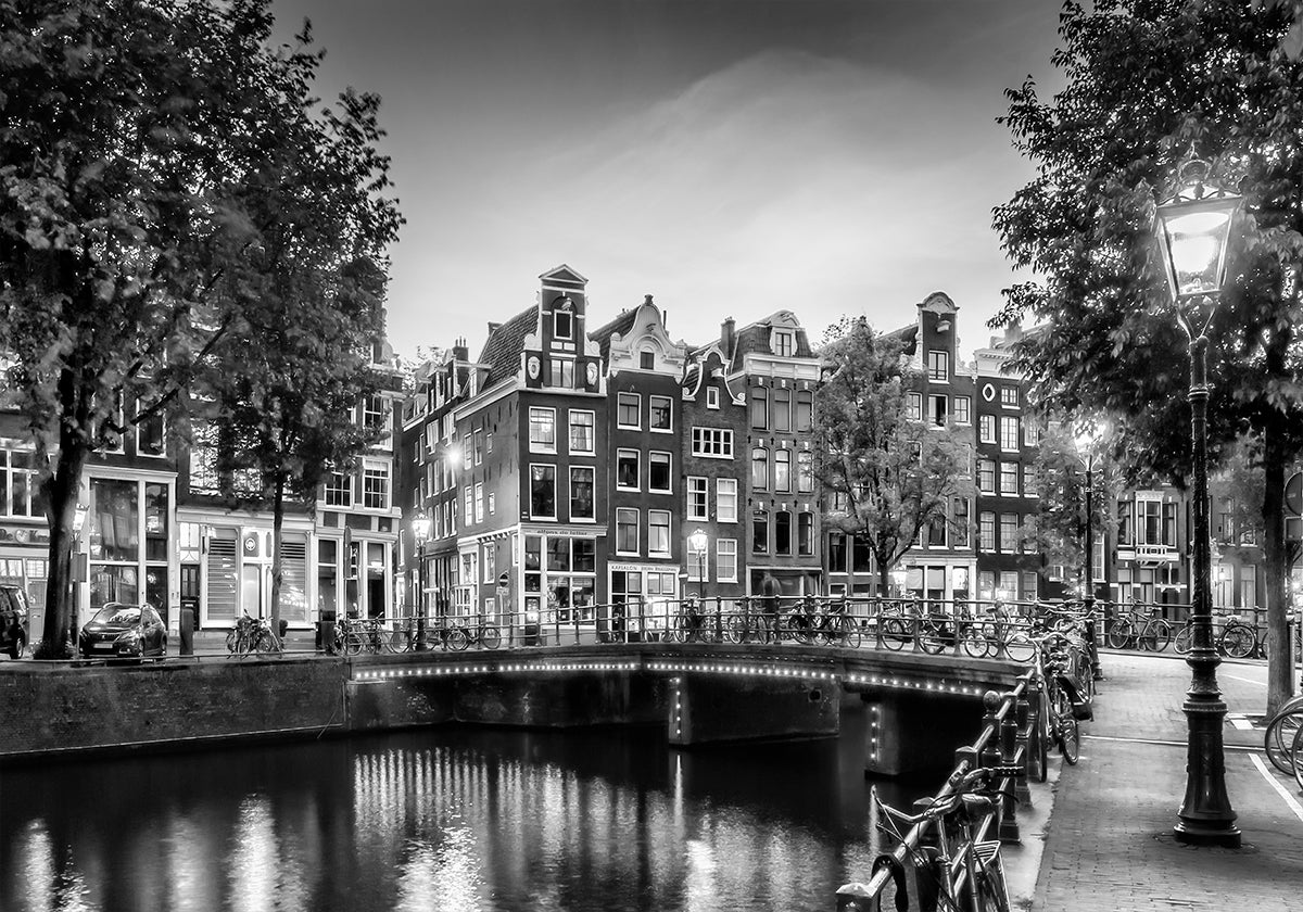 AMSTERDAM Impression idyllique de Single - Monochrome Poster