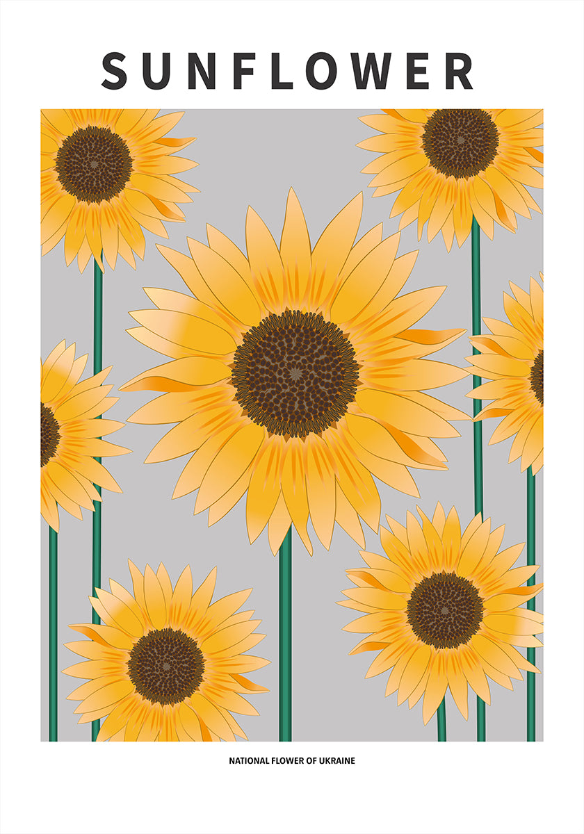 Tournesol - Fleur nationale et Ukraine Poster