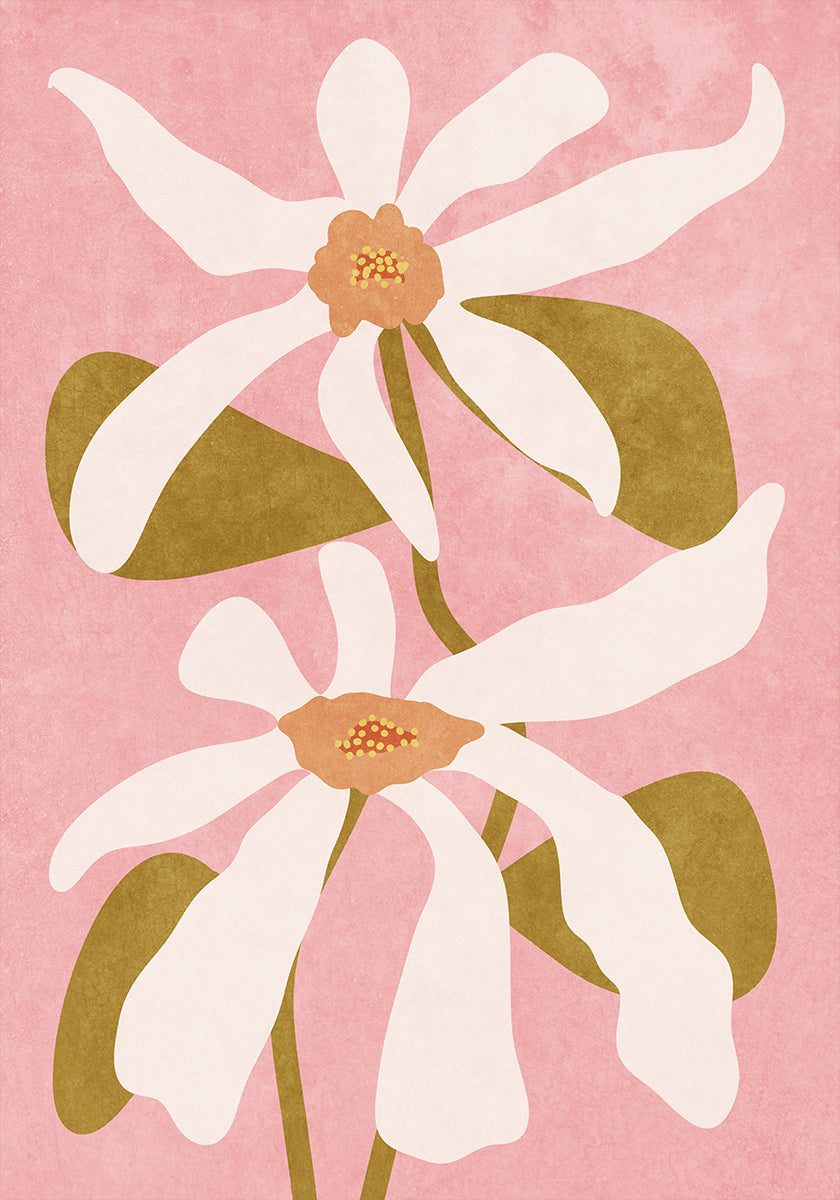 Fleurs abstraites en affiche