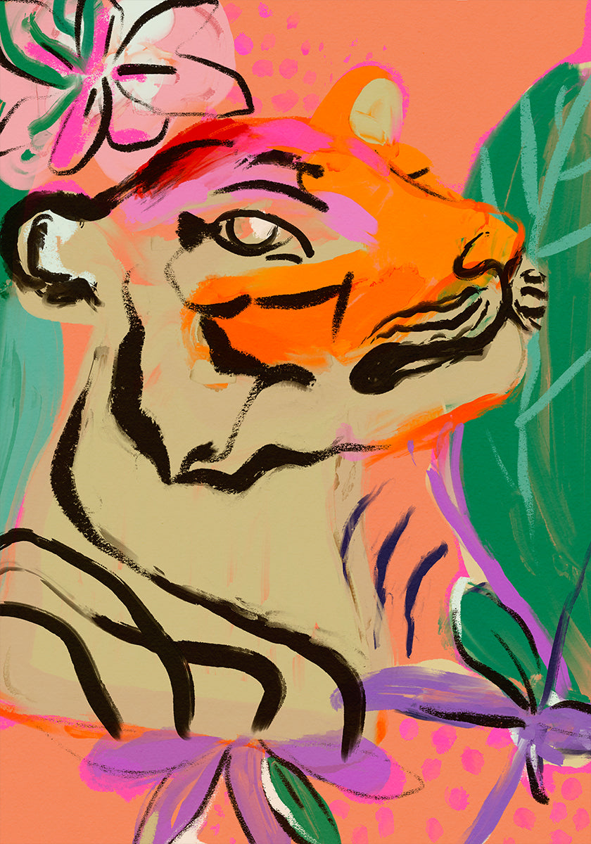 Fleur de tigre vibrante Poster