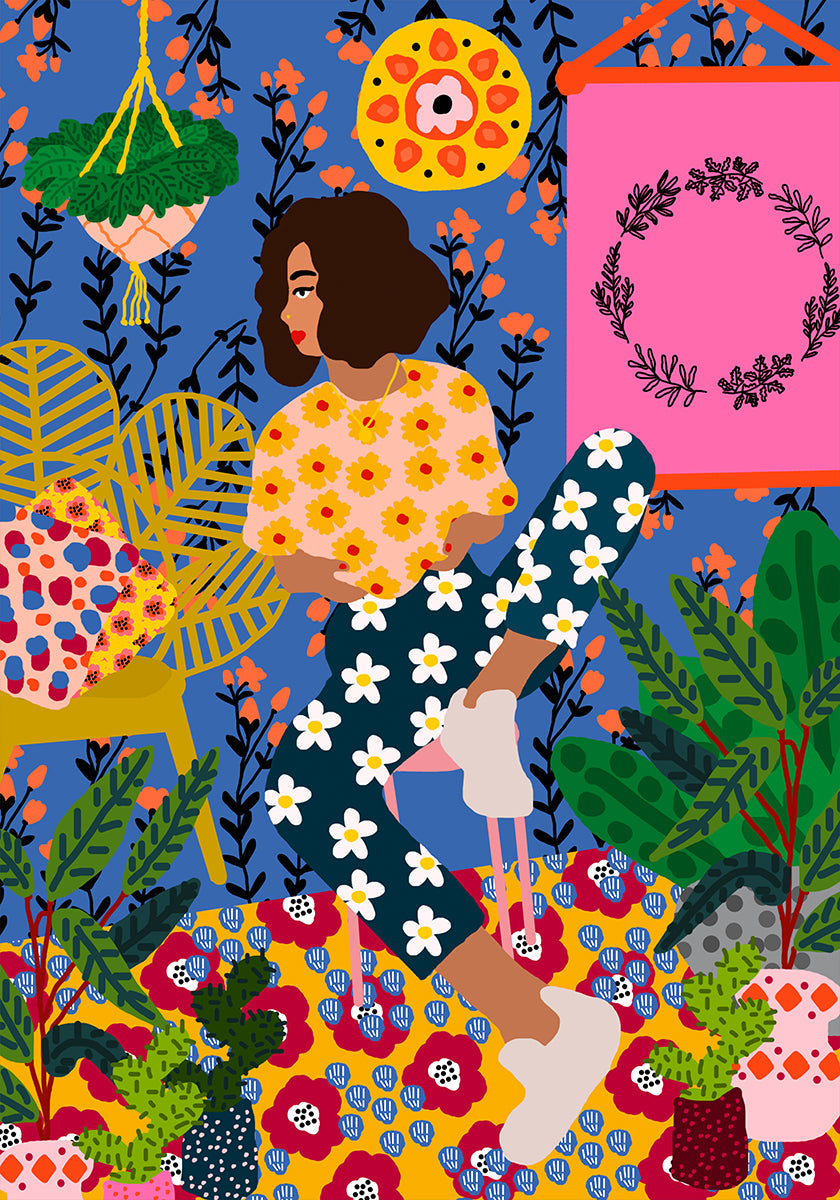 Fille de retraite florale