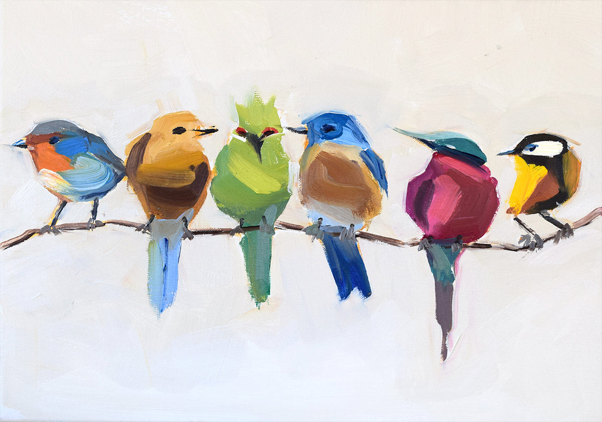 Oiseaux sur une branche Poster