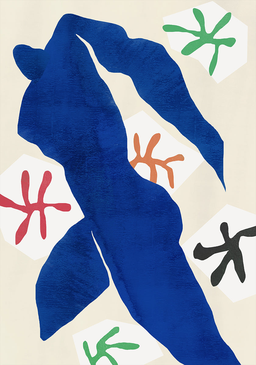 Figure bleue abstraite Poster