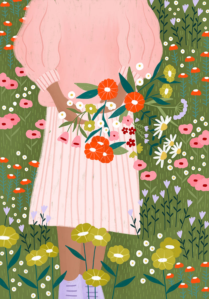 Fleurs à la main