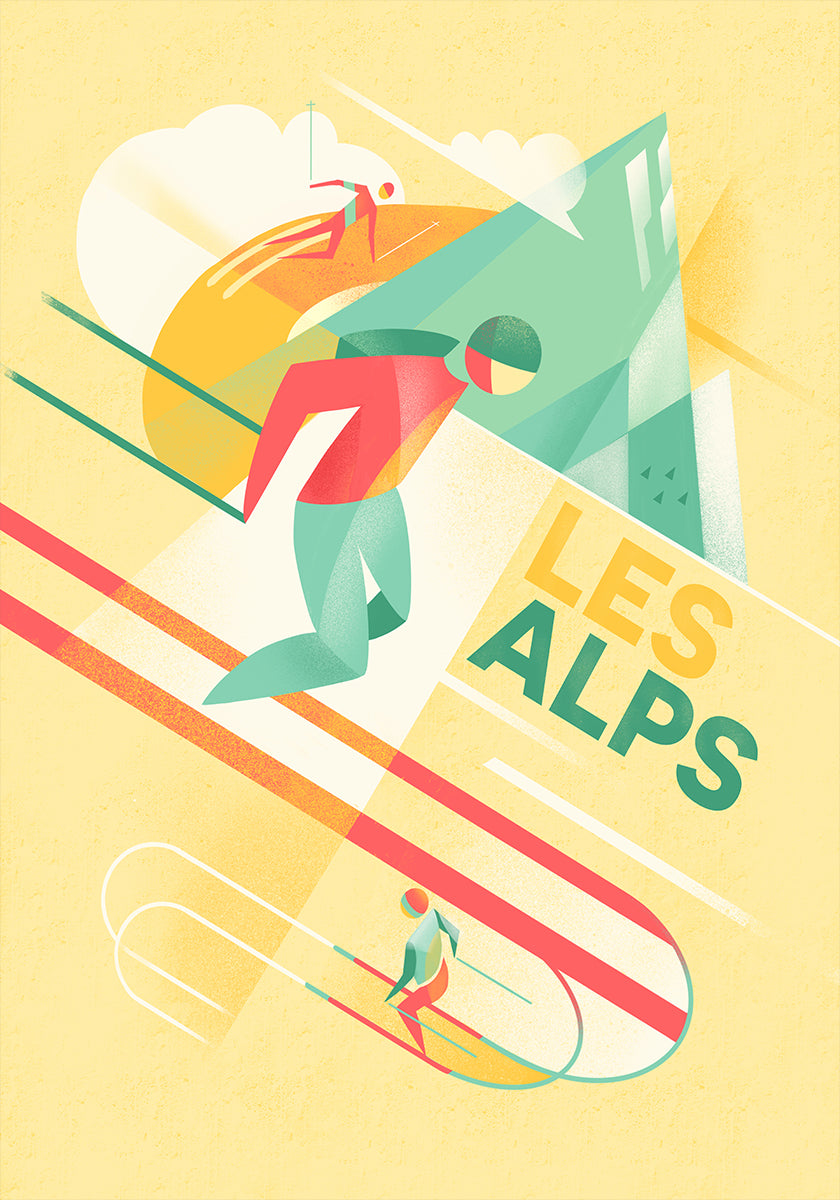 Affiche de ski rétro