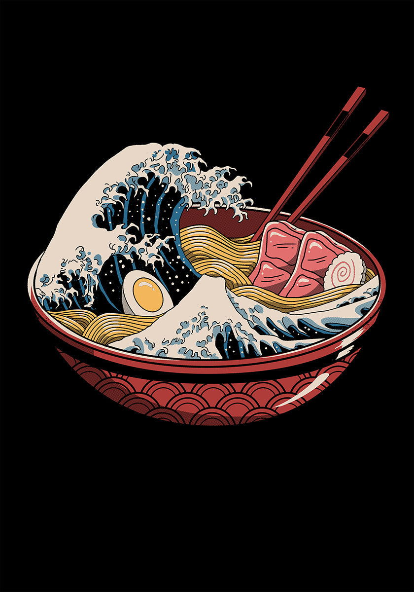 Grande vague de Ramen Poster