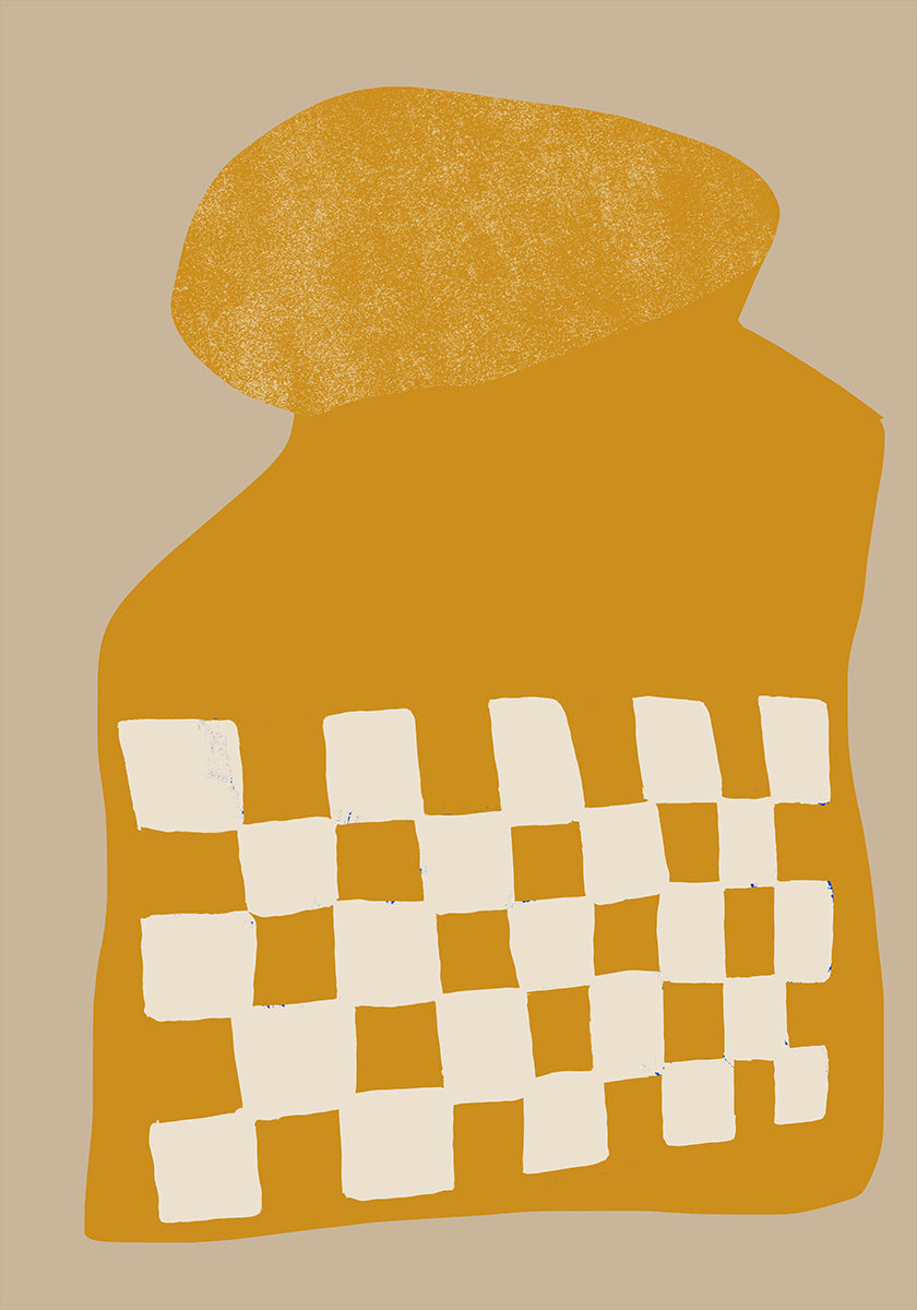 Forme à carreaux dorés