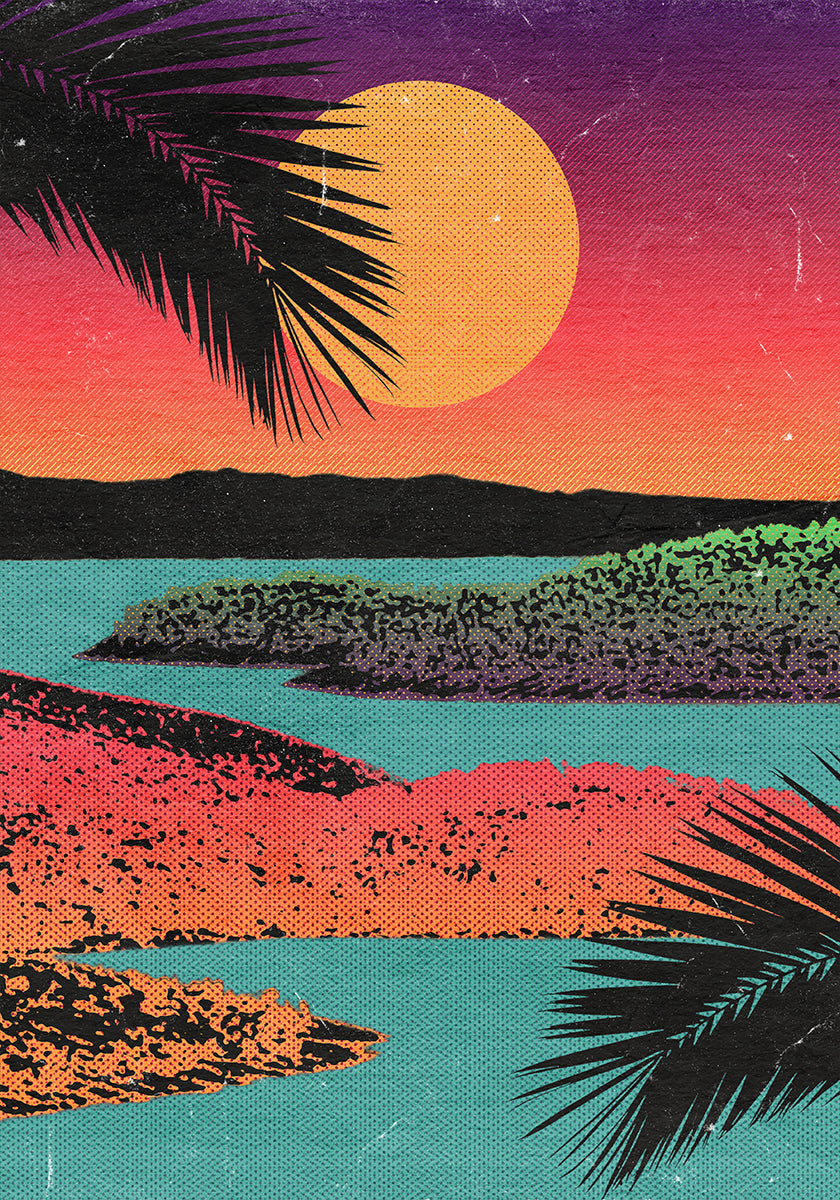 Coucher de soleil rétro