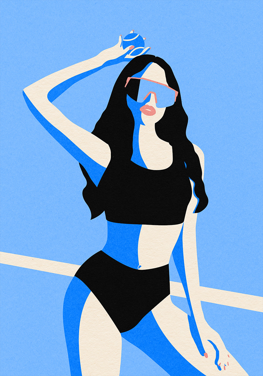 Fille sportive bleue