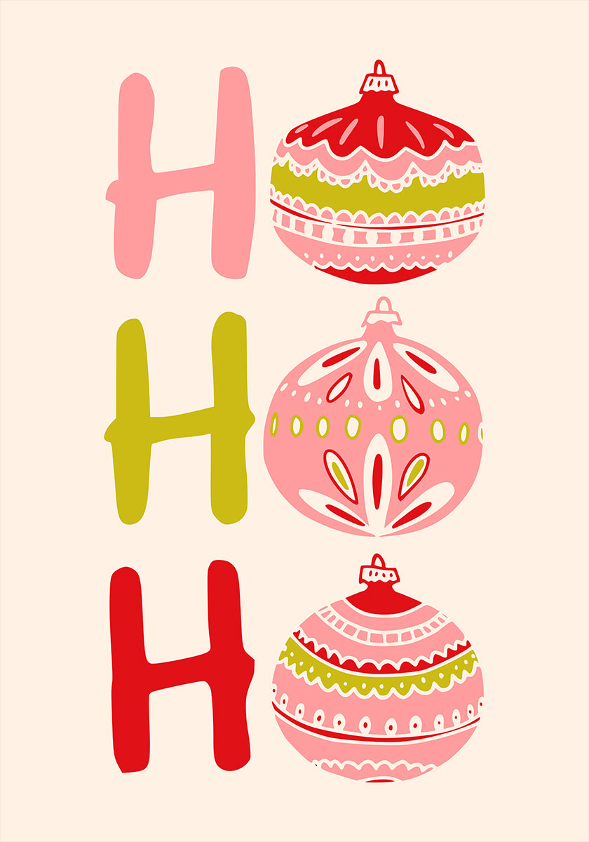 HoHoHo Joyeuse petite illustration de Noël Poster