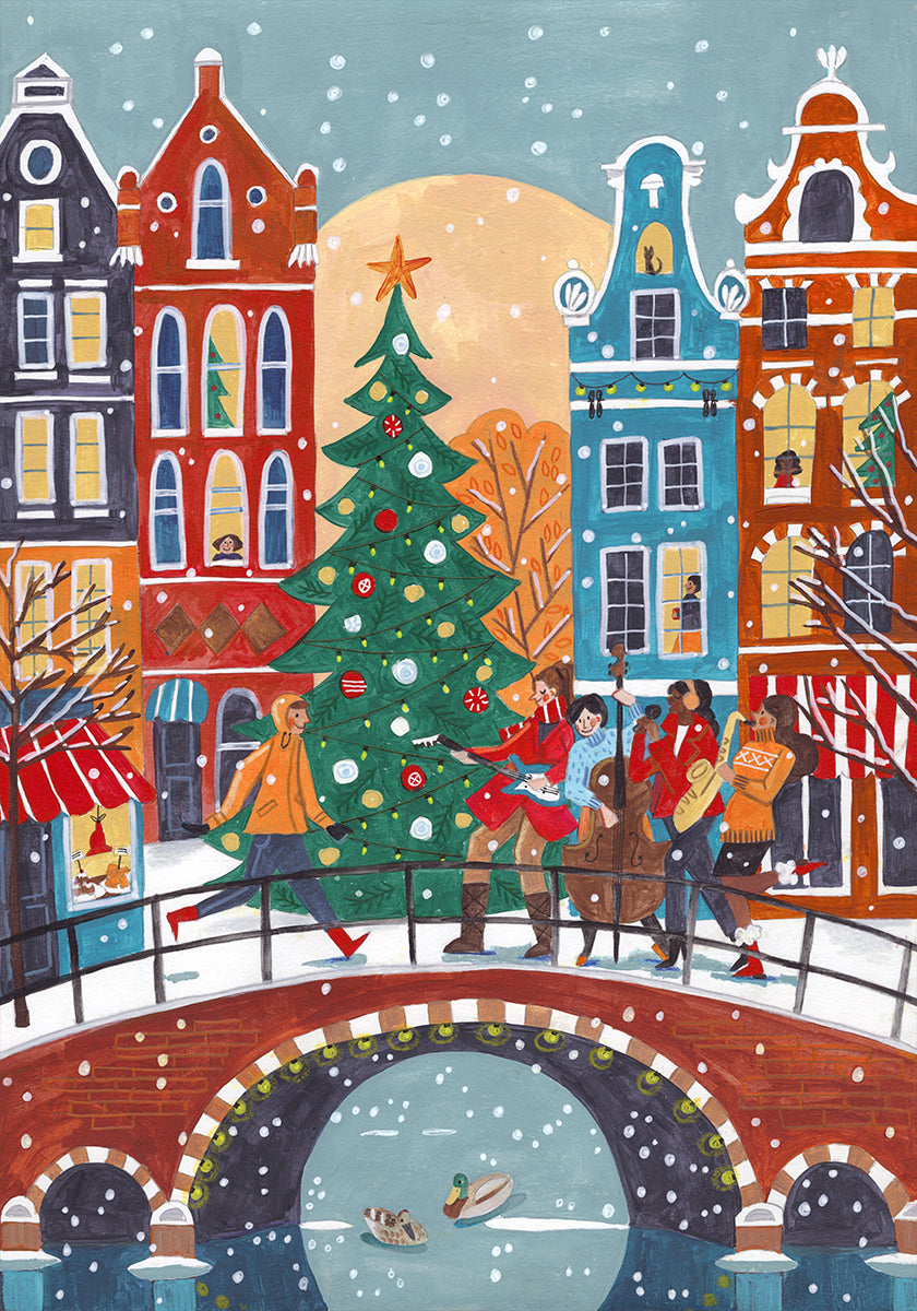 Chutes de neige à Amsterdam Poster