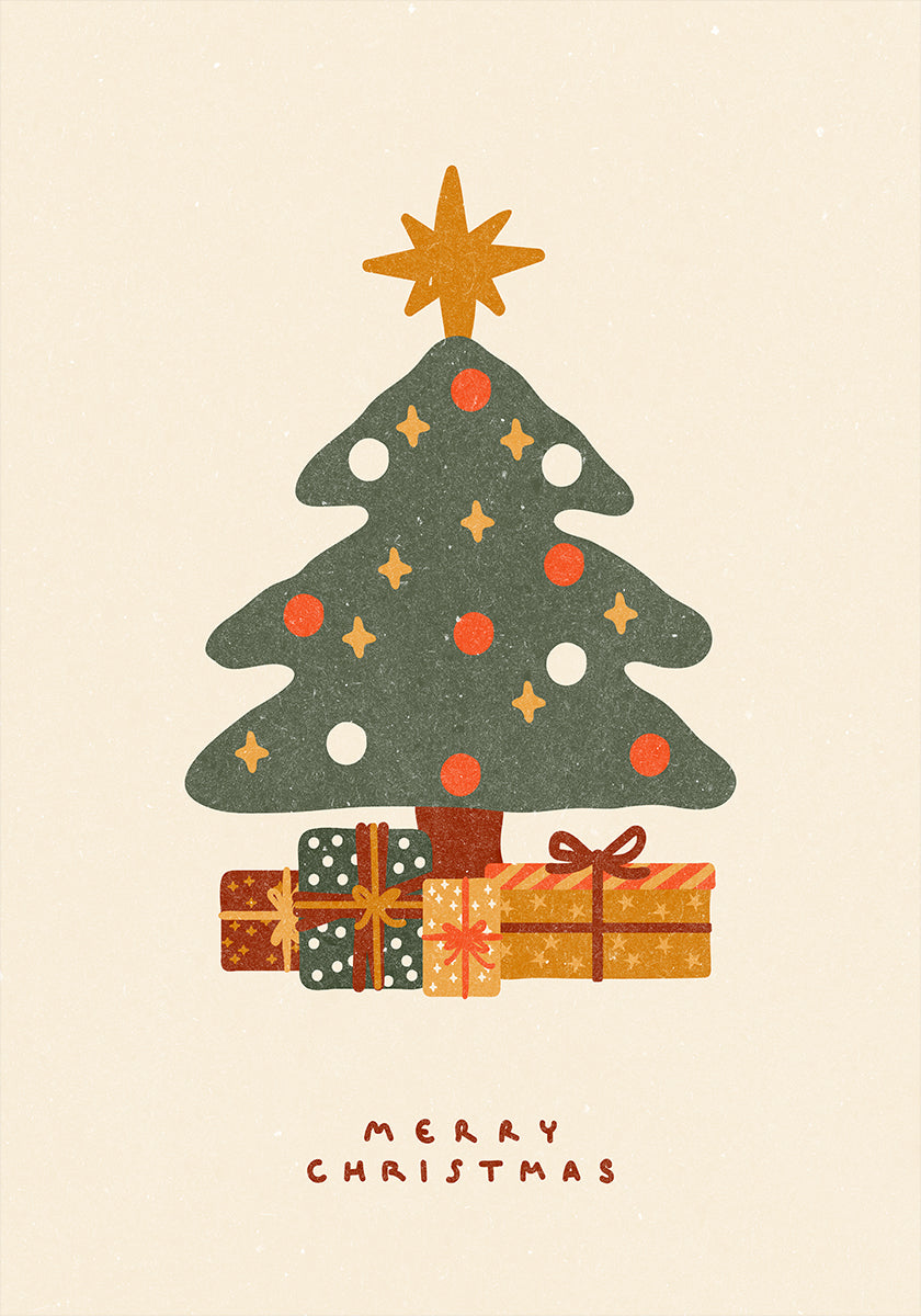 Poster Arbre de Noël avec des cadeaux