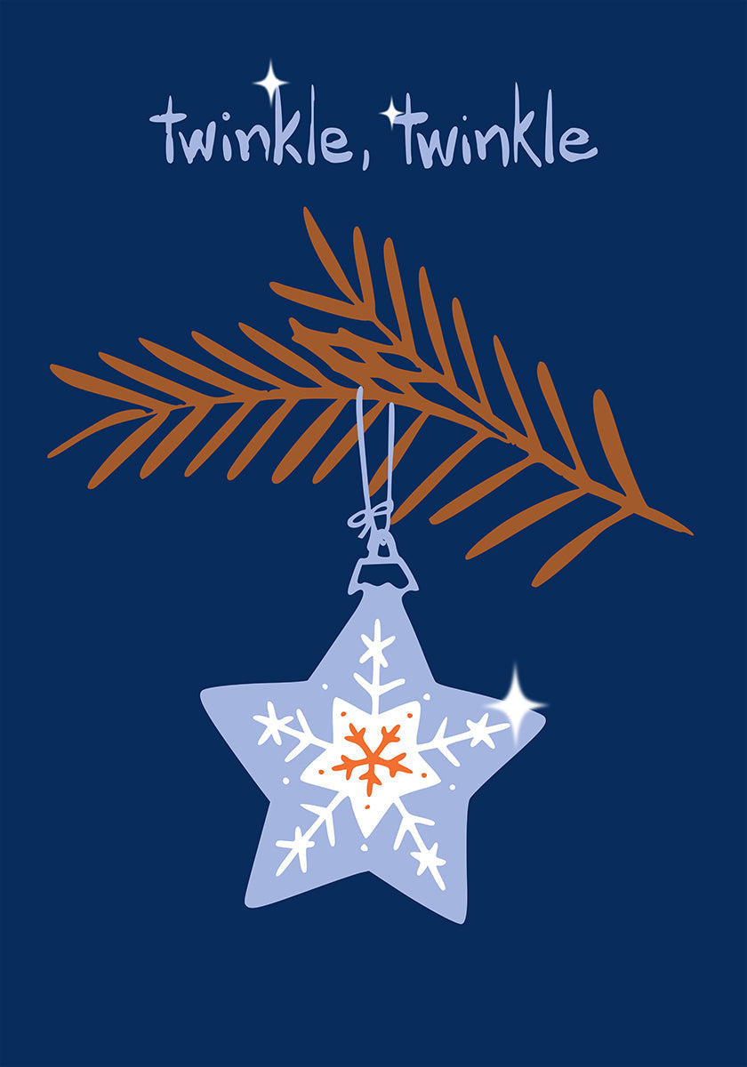 Joyeux scintillement étoile de Noël bleu Poster