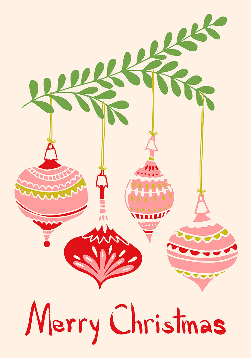 Joyeuses petites boules de Noël Poster
