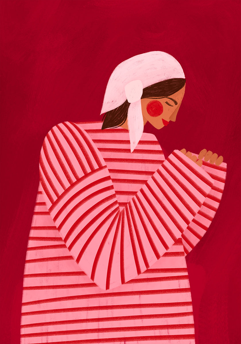La femme aux rayures rouges