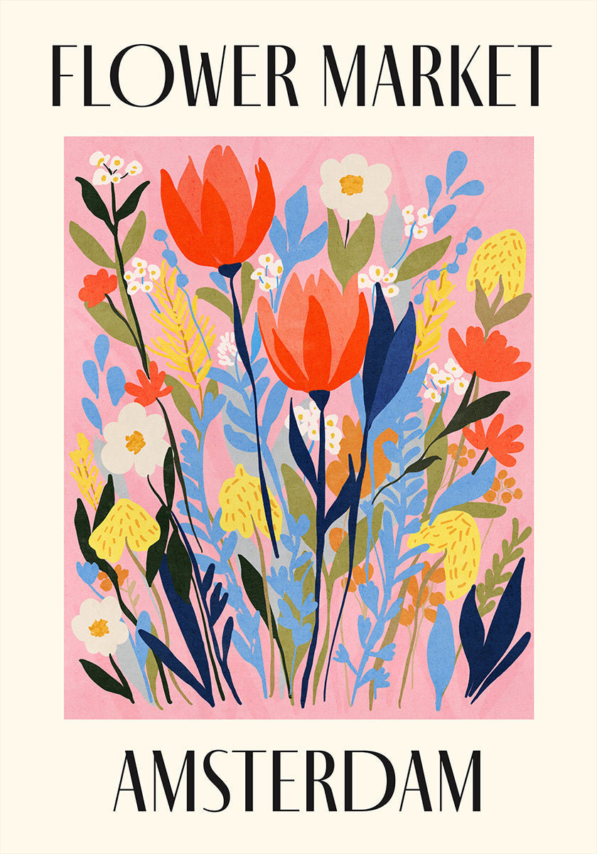 Marché aux fleurs Amsterdam Pays-Bas Poster
