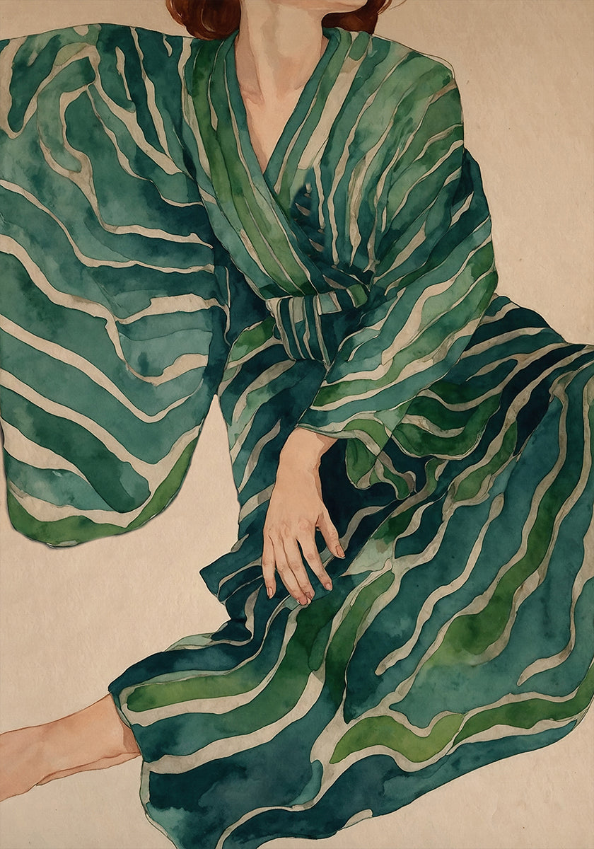 Flux de kimono vert