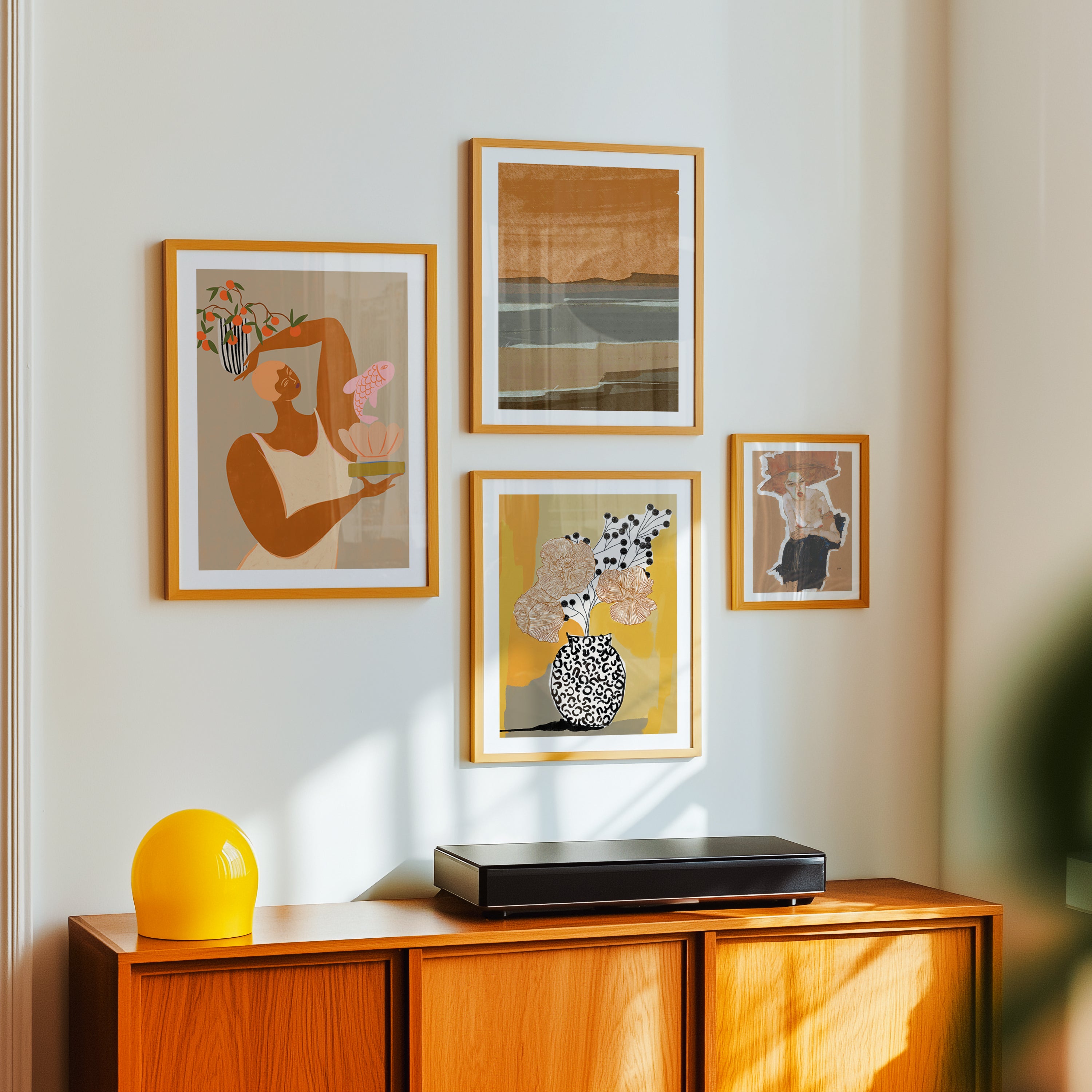Ensemble mural de galerie moderne abstraite Poster