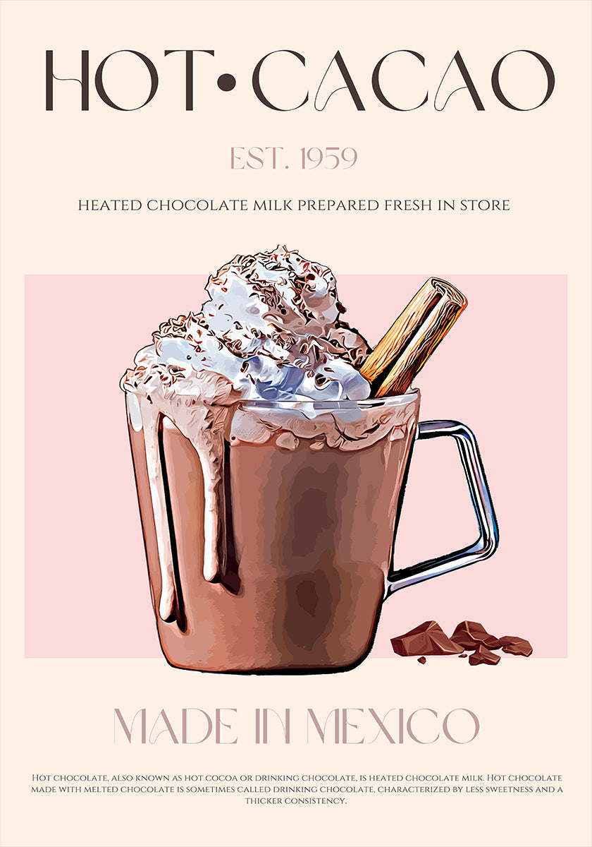 Une tasse de cacao chaud crémeux Poster