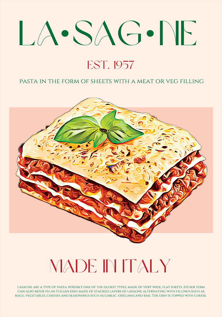 Couches de lasagne Poster