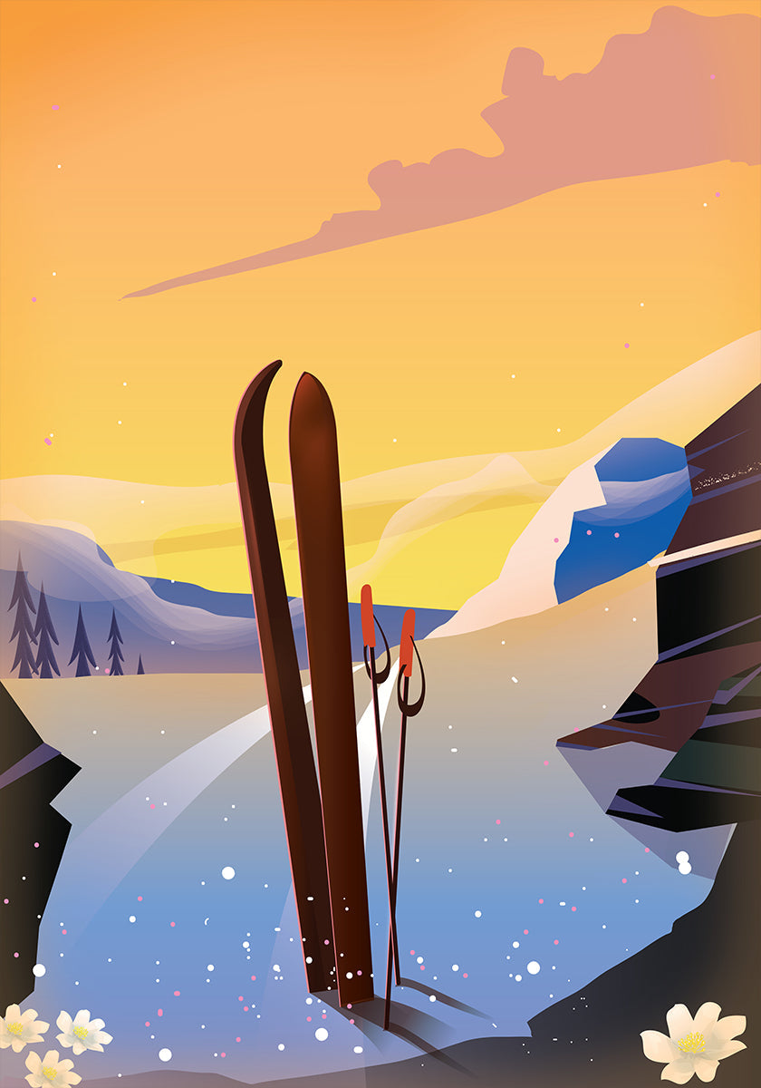 Affiche de voyage de ski