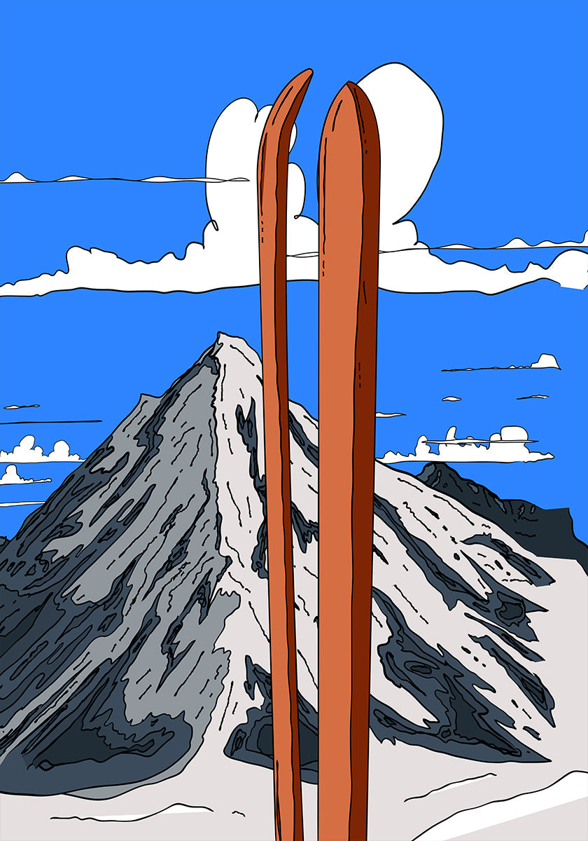 Une merveilleuse affiche de vacances au ski