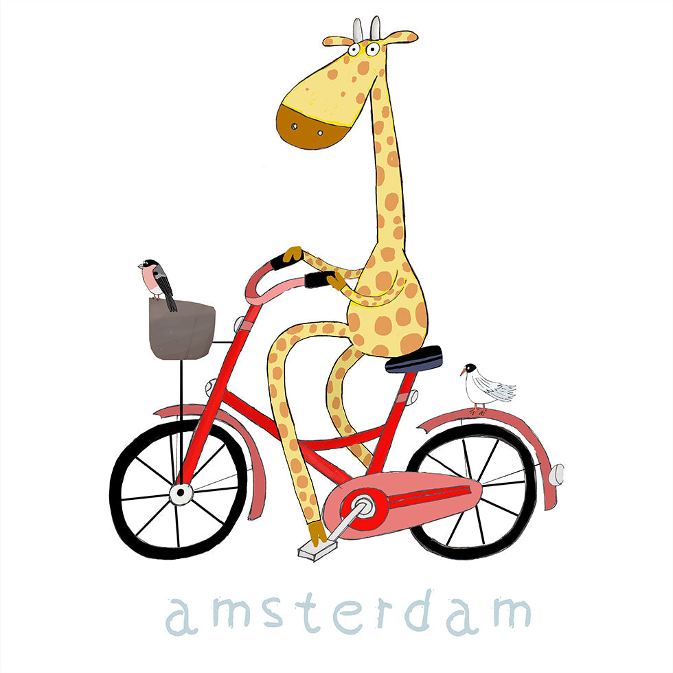 Girafe sur roues Poster
