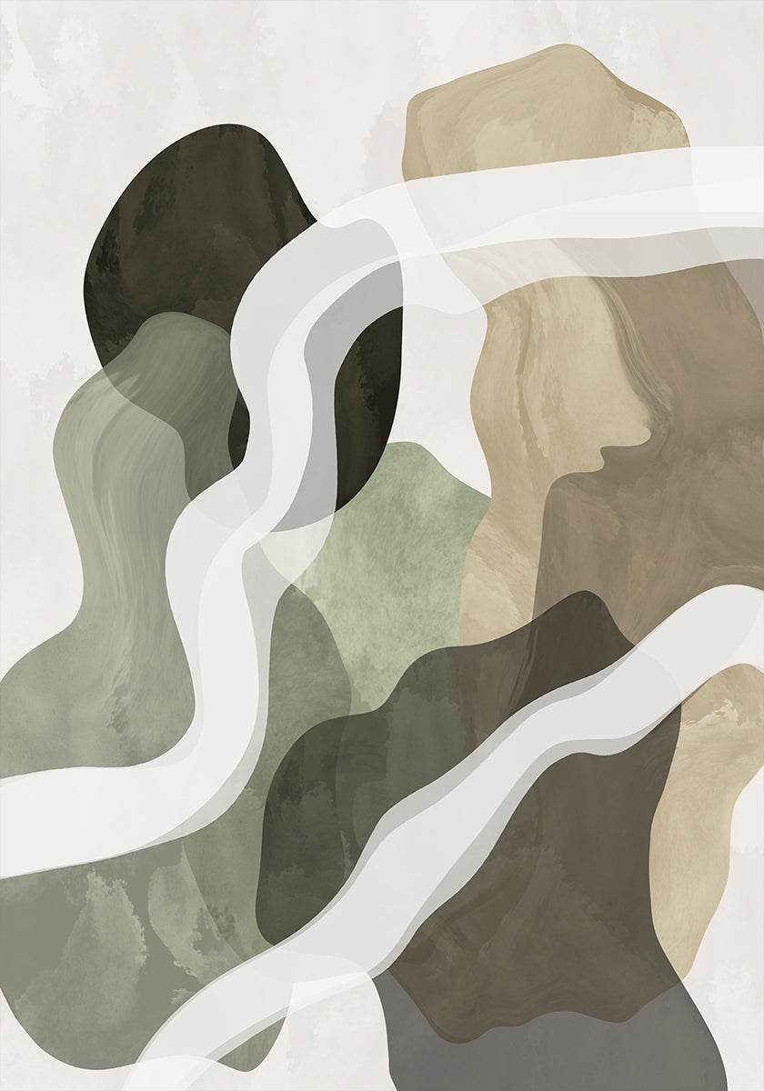 Formes vertes abstraites Poster