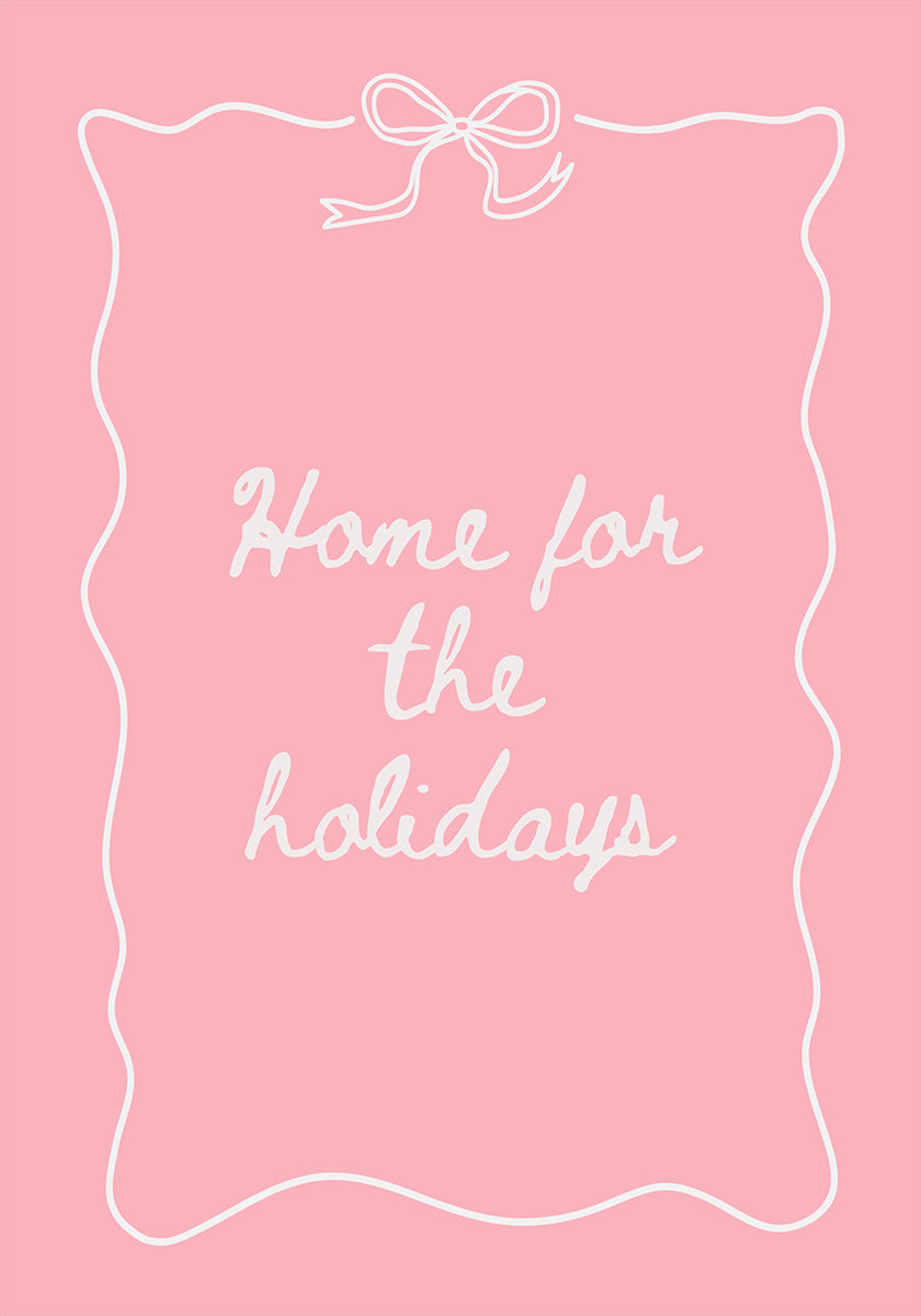 Maison pour les vacances - Blanc sur rose Poster