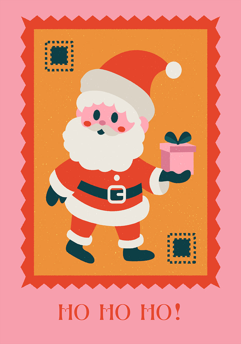 Ho ho ho - Père Noël avec cadeau Poster