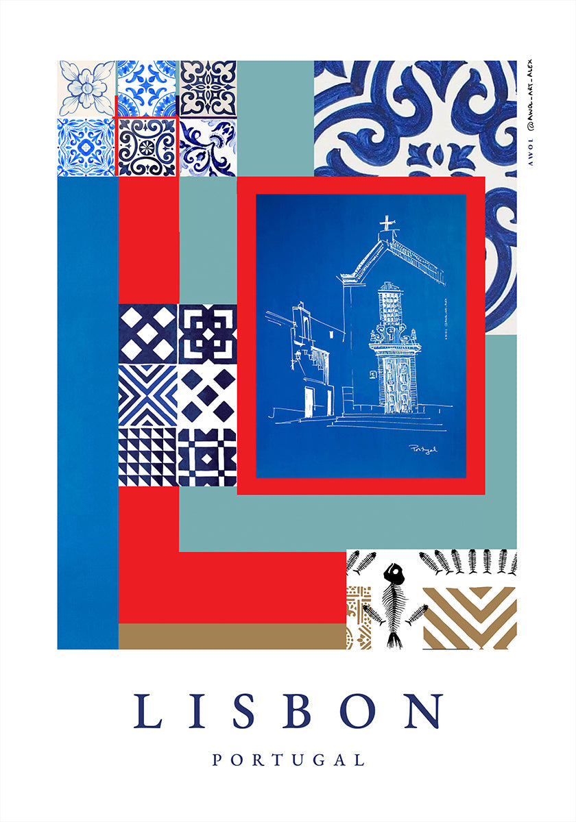 Façades de Lisbonne Poster