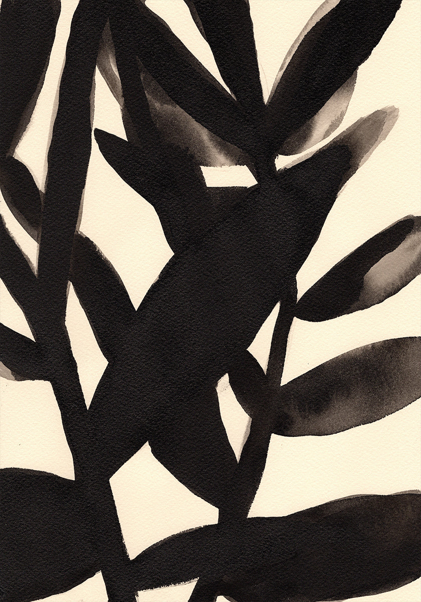 Branches en noir et beige II Poster