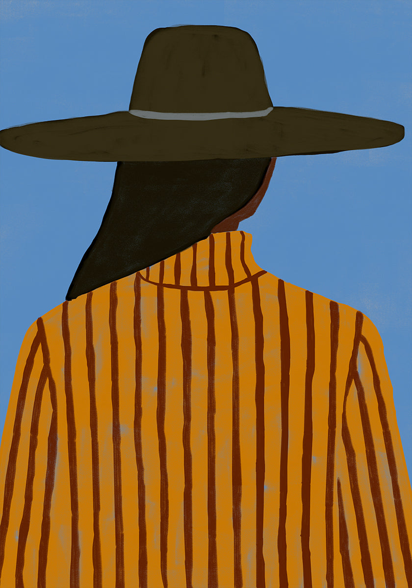 Femme moderne avec chapeau Poster