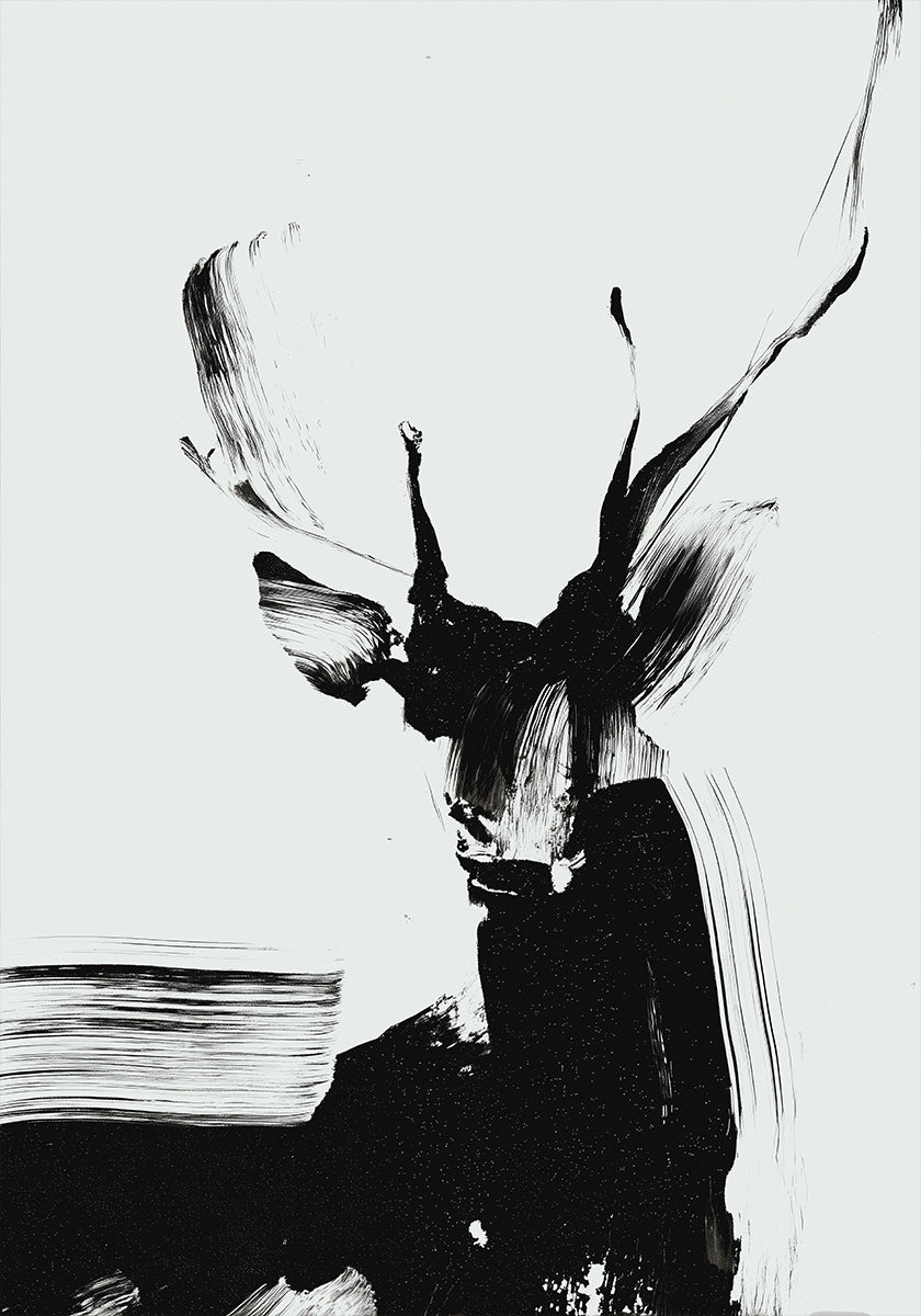 Cerf de coup de pinceau en affiche