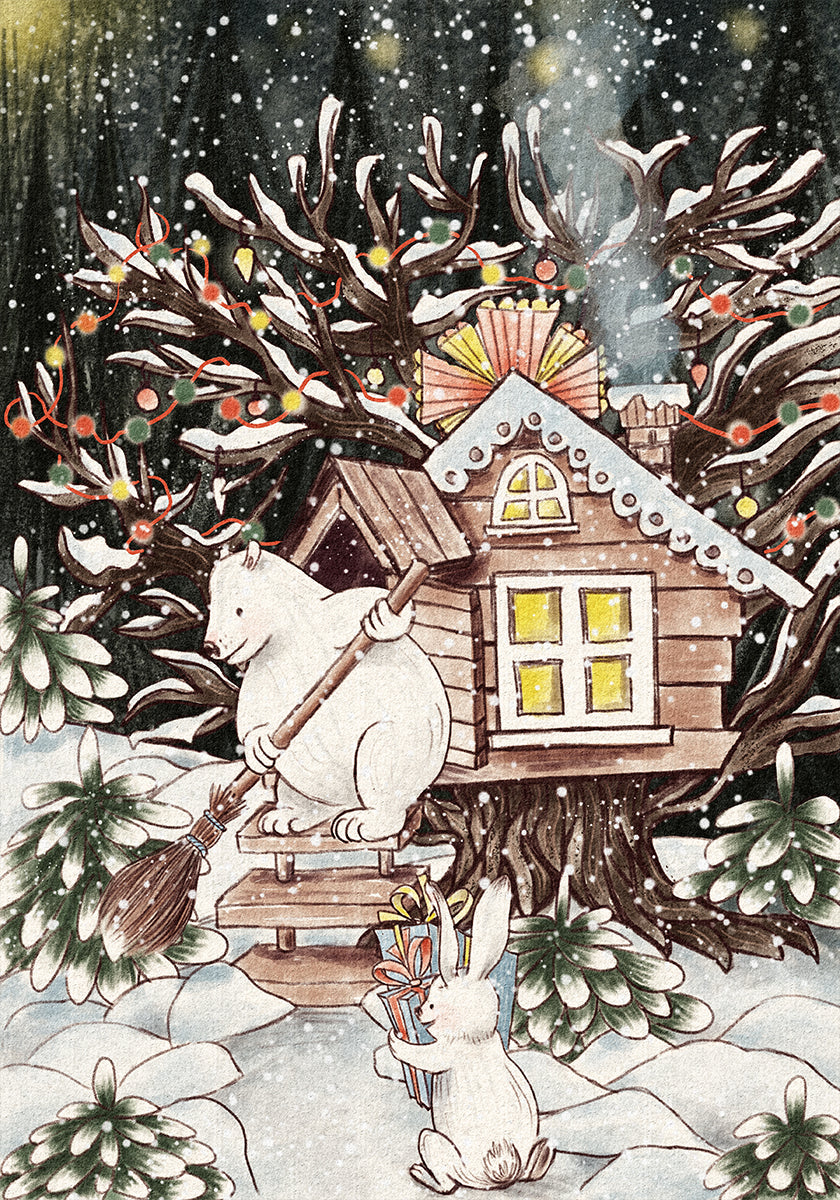 Cabane dans les arbres de Noël Poster