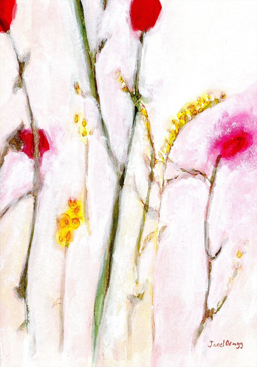 Floral en orange et lilas Poster