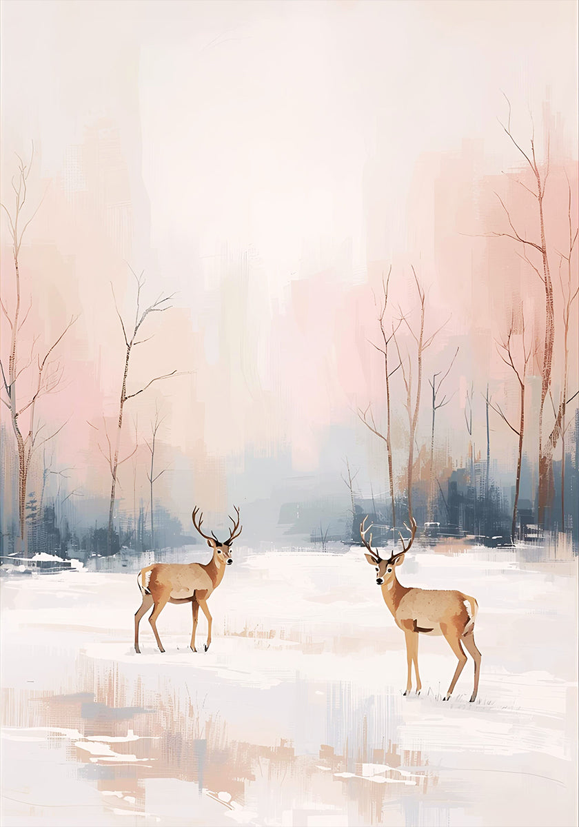 Cerf en hiver Poster