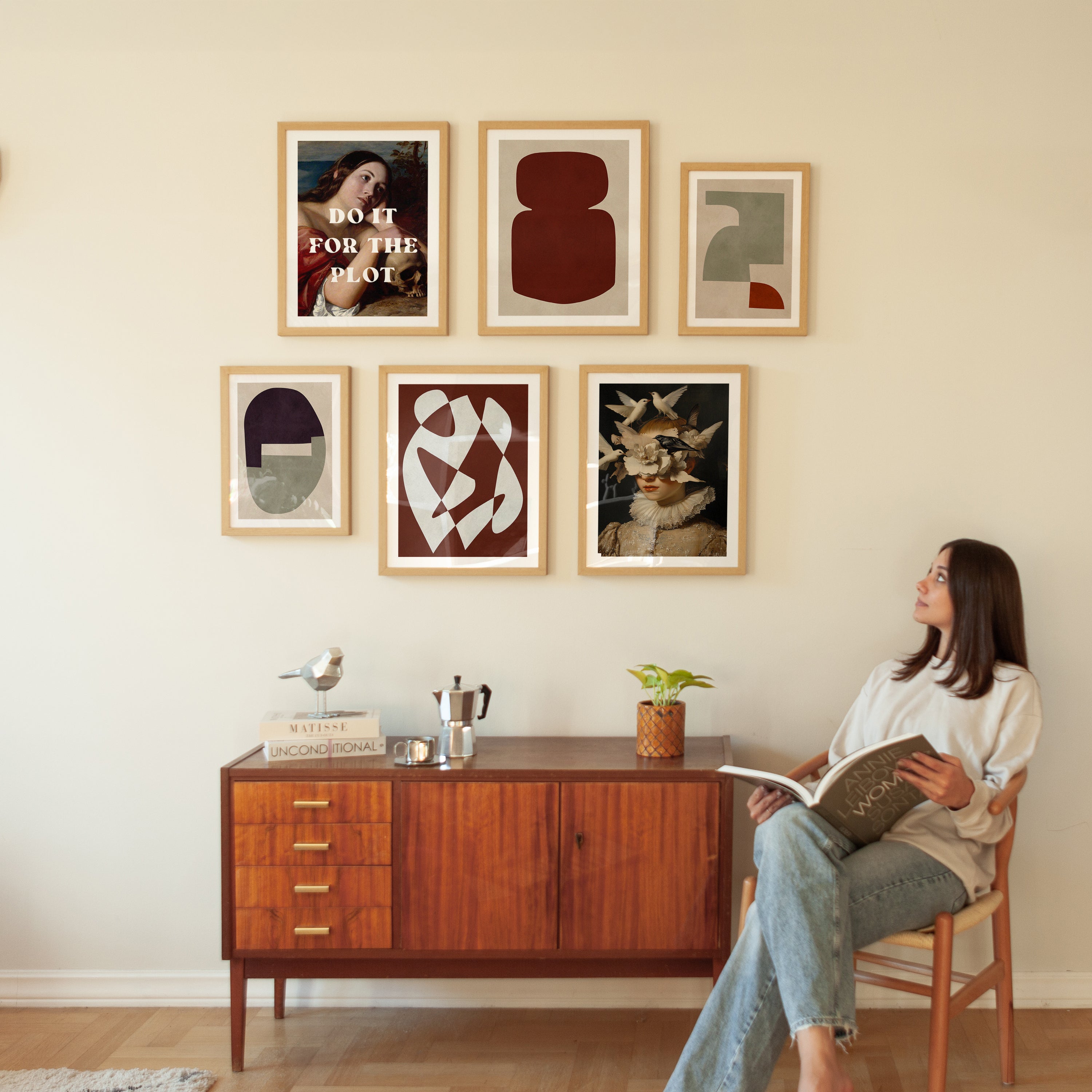 Ensemble mural de galerie moderne neutre Poster