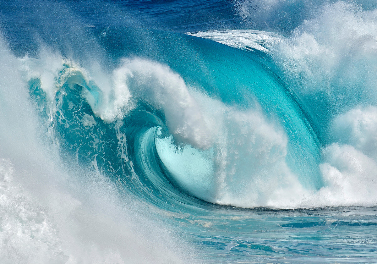 Quand l'océan se transforme en feu bleu Poster